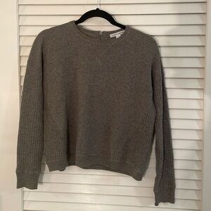 Autumn Cashmere Pure Cashmere Marked Moss Brown Textured Cropped Sweater